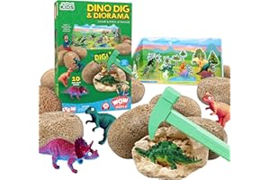 WONDERY KIDS Thames & Kosmos Wow in The World Dino DIG & Diorama | 10 Dig-Out Plaster Dinosaur Eggs, Prehistoric DIY Diorama, Companion Audio Content, Bonus Reusable Science Tool, STEM Toy for Kids 4