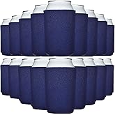 TahoeBay Bulk Blank Beer Can Cooler Sleeves (50-Pack) Sublimation Blanks for Vinyl Plain Soft Foam Can Sleeves Coolers for Soda Cans & Bottles Black, White, Assorted Solid Color (Navy Blue)