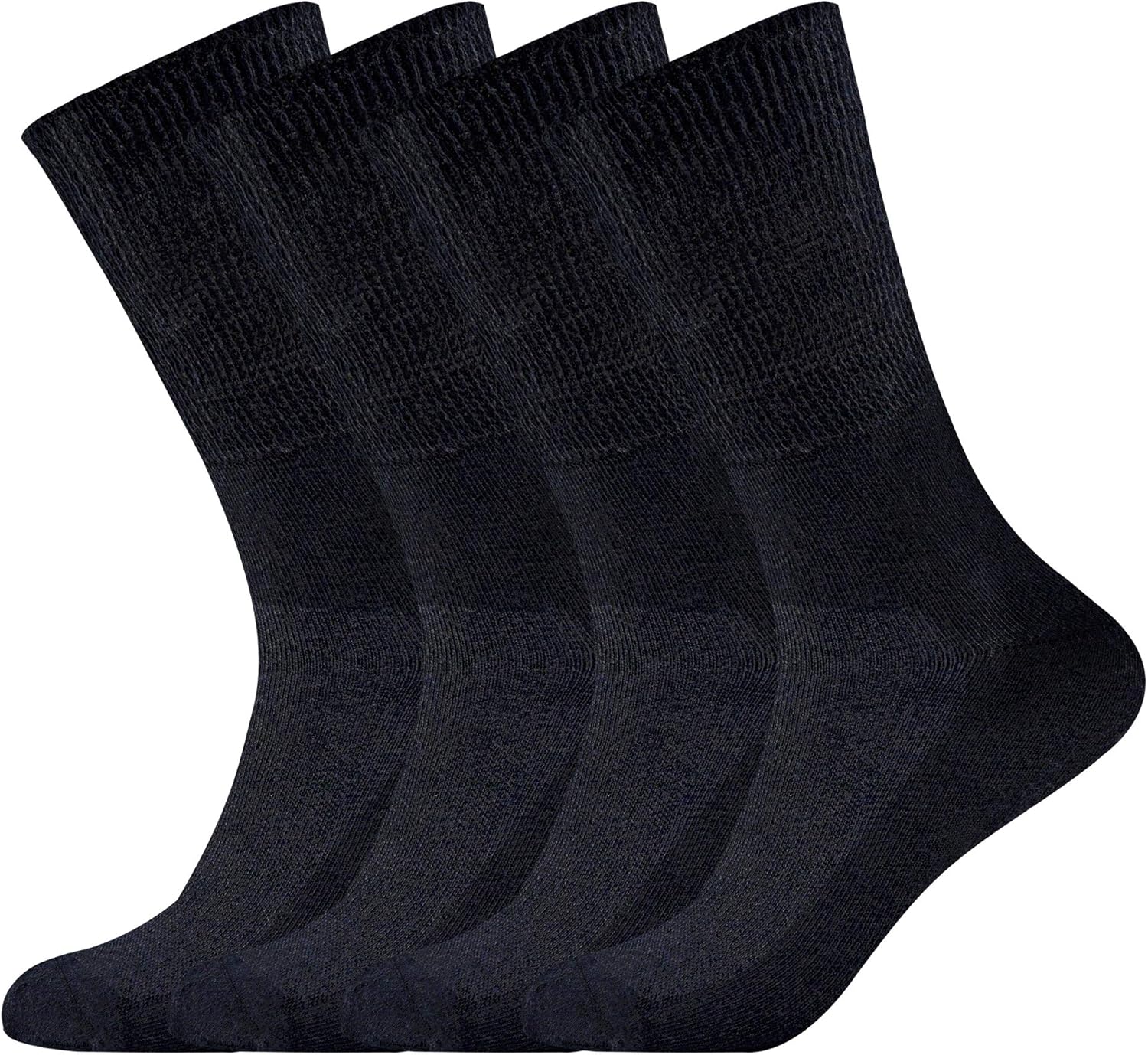 Busy Socks 4 Pack Diabetic Socks for Men Women, Medical Circulation Crew Mid Calf Socks with Seamless Toe and Non-Binding Top: Clothing