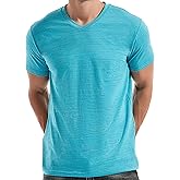 KLIEGOU Men's V Neck T Shirts - Casual Stylish Fitted Stretch Tees for Men