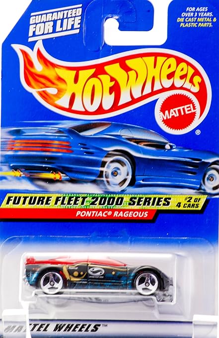 2000 Mattel Hot Wheels Future Fleet 2000 Series #2 Of 4 Pontiac Rageous (Black) Red See Thru Top & Windows Ff Graphics Collector #002 Custom Wheels New Out Of Production Limited Edition Collectible