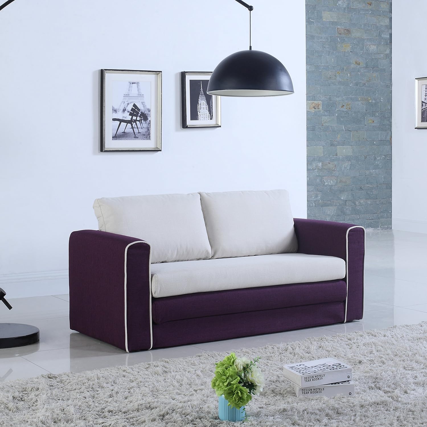 Amazon Modern 2 Tone Modular Convertible Sleeper Purple