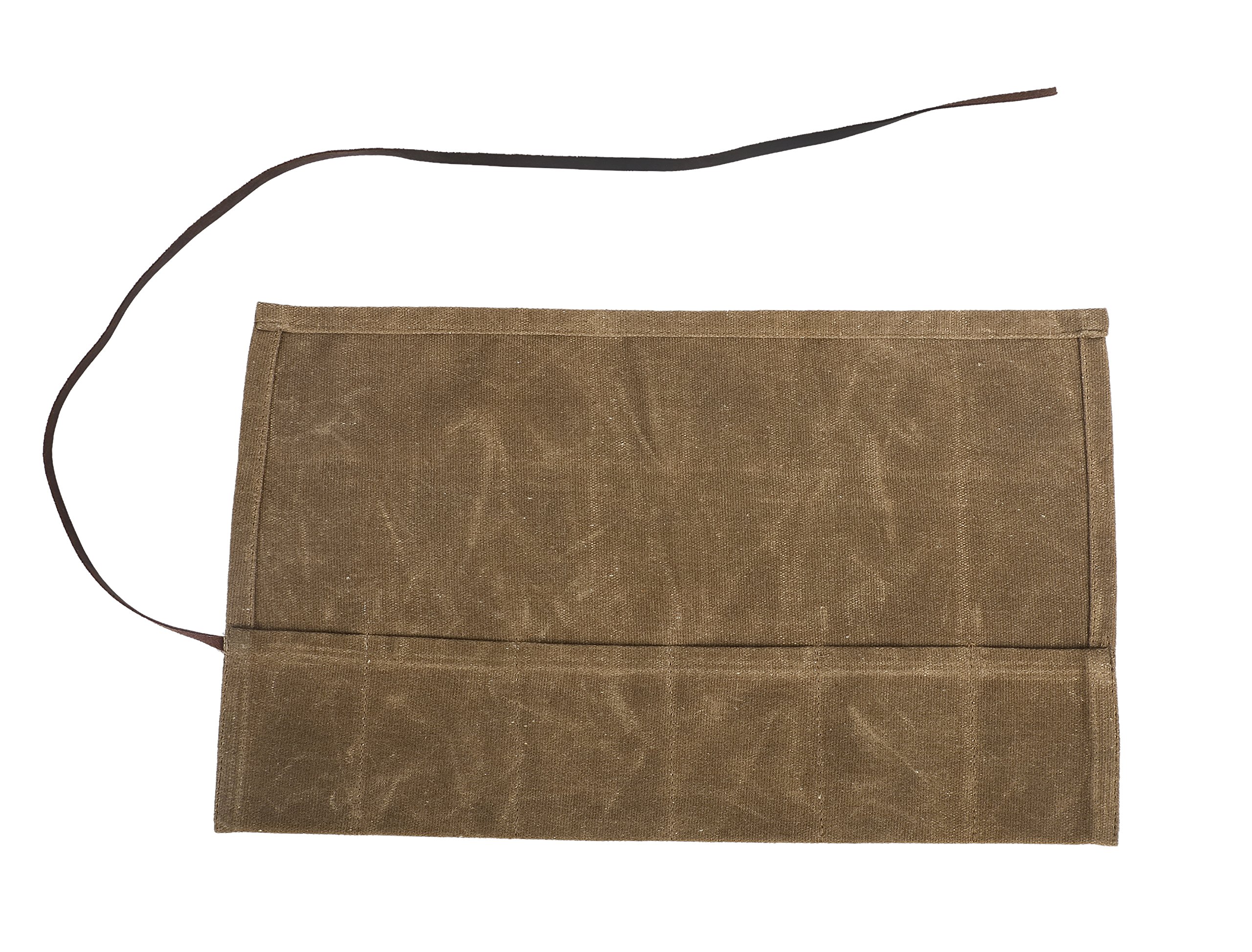 Waxed Canvas Watch Roll Handmade Waterproof Multi-Purpose Travel Case Watch Roll-up Organizer Holds 6 Wristwatches Best Gift for Him Her Boyfriend Girlfriend Mom Dad Wife & Husband HGJ03-I