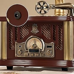 Vintage Gramophone CD Player, 5.3 Bluetooth