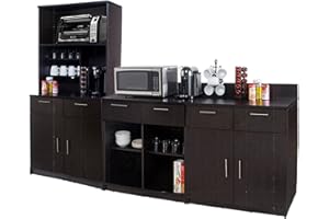 BREAKtime Coffee Break Lunch Room Furniture Buffet Color Espresso - Factory Assembled (NOT RTA) Furniture Items ONLY. Model 3255 4 Piece Group