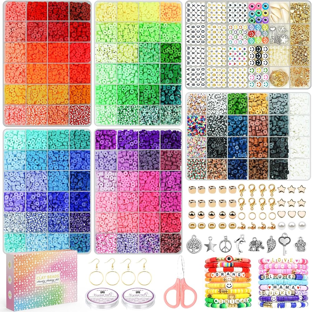 Paodey 20000 Pcs Clay Beads Kit 120 Colors Friendship Bracelet Making Set