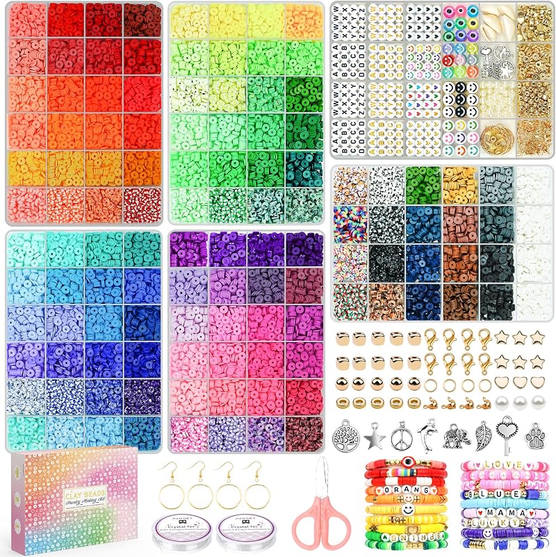 Paodey 20000 Pcs Clay Beads Kit 120 Colors Friendship Bracelet Making Set