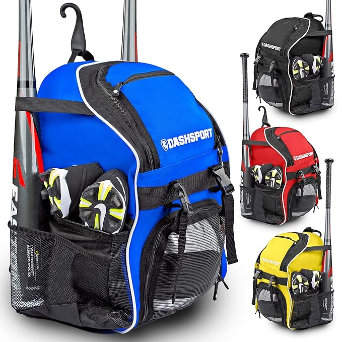DashSport Baseball Bag Softball Backpack Bat Bag TBall Equipment and