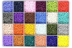 Mandala Crafts Glass Seed Beads for Jewelry Making - 9000 8/0 Seed Beads Small Beads Kit for Tiny Beads Jewelry Bracelet - 3mm Kaleidoscopic Seed Beads 8/0 Mini Pony Beads for Necklace