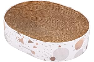 SMARTBEAN Oval Sturdy Cat Scratching Cardboard Pad Breathable Cat Scratch Pad, Cat Scratching Cardboard for Indoor Cats, Furniture Protecter