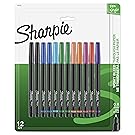 Sanford 1802226 Sharpie Pen, Fine Point, Assorted Colors, 12-Count