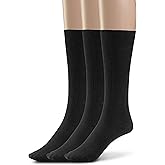 Silky Toes Cotton Diabetic Dress Socks For Women Non Binding Seamless Cres Socks, 3 or 6 Pk Big Sizes