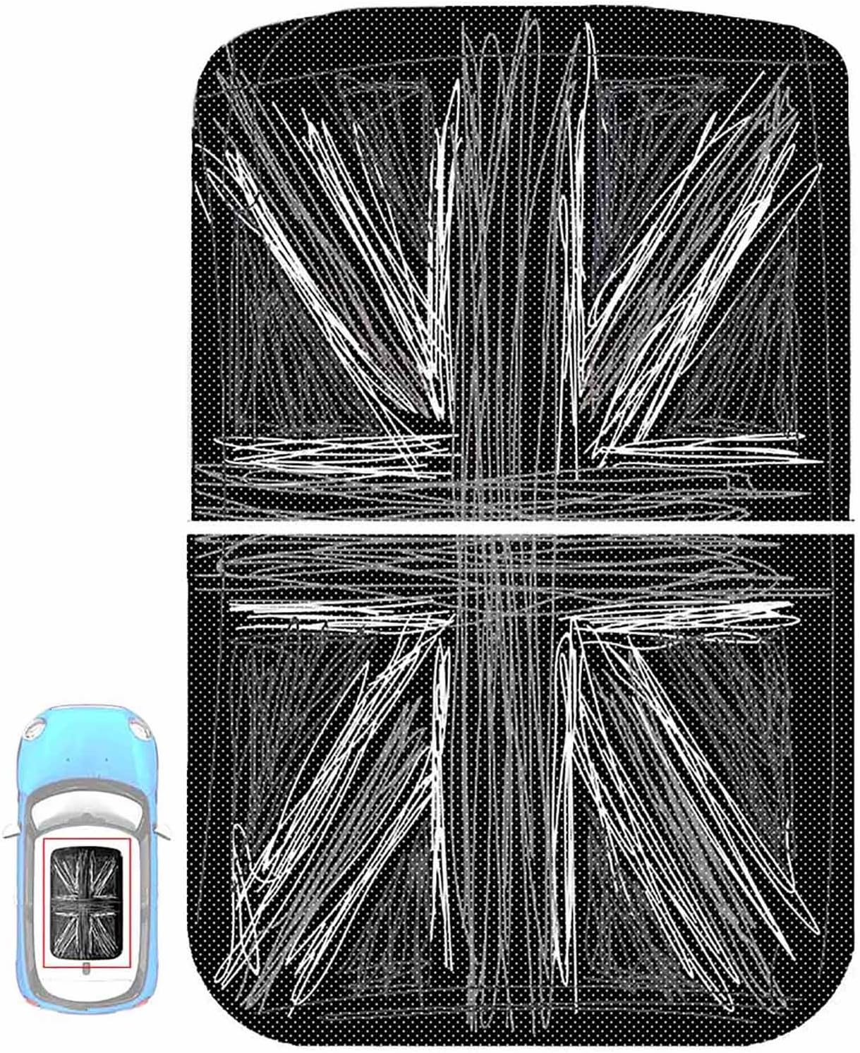 Paileco Automotive Sunroof Vinyl Sticker for F54 F55 F56 (1set 2pcs,Grey Sketch Flag, Vinyl)