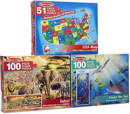 Amazon Com Melissa Doug Floor Puzzle Usa Map Under The Sea