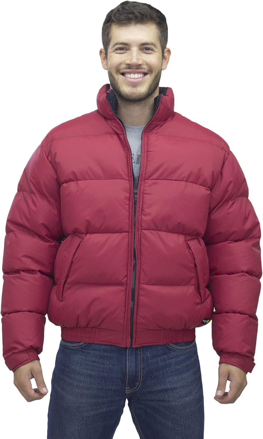Tempco Men's Nylon Classic Puffer Jacket Size XLarge Red/Black