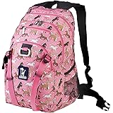 Wildkin Serious Backpack, Durable Backpack with Padded Straps, Exterior Pockets, Moisture-Resistant Lining, and Two Side Pockets, Perfect for School or Travel – Horses in Pink
