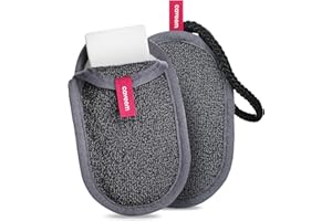 CAVEEM Soap Saver Bag, Rough Exfoliation Soap Pouch for Bar Soap, Soap Mesh Pocket Bar Holder Washing and Drying Bags, Soap Sack Sponge Bag for Shower Bath (2 Pack)