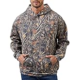 Eutten Mens Camo Hoodies Maple Leaf Print Oversized Hooded Sweatshirt Fleece Pullover Sweatshirts Long Sleeve with Pocket