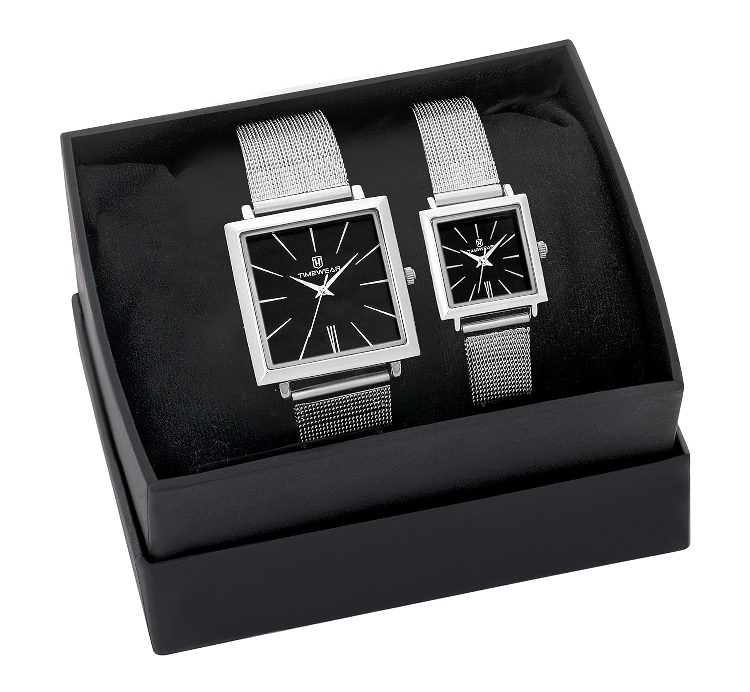 timewear analog black dial unisex couple watch - 912chbdtcouple