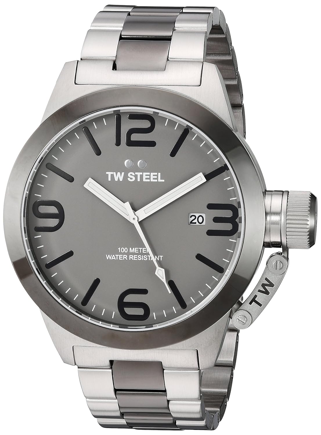 TW Steel Men's Quartz Watch with Grey Dial Analogue Display and Silver  Stainless Steel Plated Bracelet CB202: Amazon.co.uk: Watches
