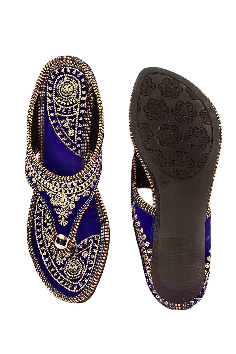 beauty craft rajasthani/jaipuri ethnic zari embroidery work chappal sandal