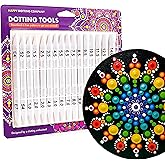 Happy Dotting Company Tools for Painting Mandalas - Patented 16pc Premium Double Ended - 28 Easy Read Sizes Plus Stylus &amp; Ellipse Tools, Anti-Roll Grip for Rock Painting, Nail Art, Pottery and Canvas