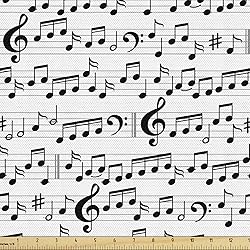 Ambesonne Music Fabric by The Yard, Abstract Style