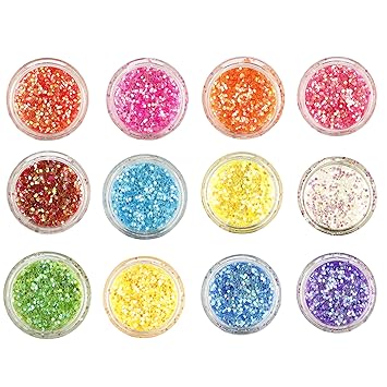 Foolzy Nail Flakies Glitter Paillette Manicure Nail Art, 240 Gm (Pack Of 12)