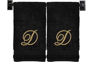 Custom Luxury Towels Monogrammed Hand Towels for Bathroom | Set of 2 | Genuine Turkish Towels | Choose Towel and Thread Color | A - Z | Monogrammed Towels with Embroidered Script Font