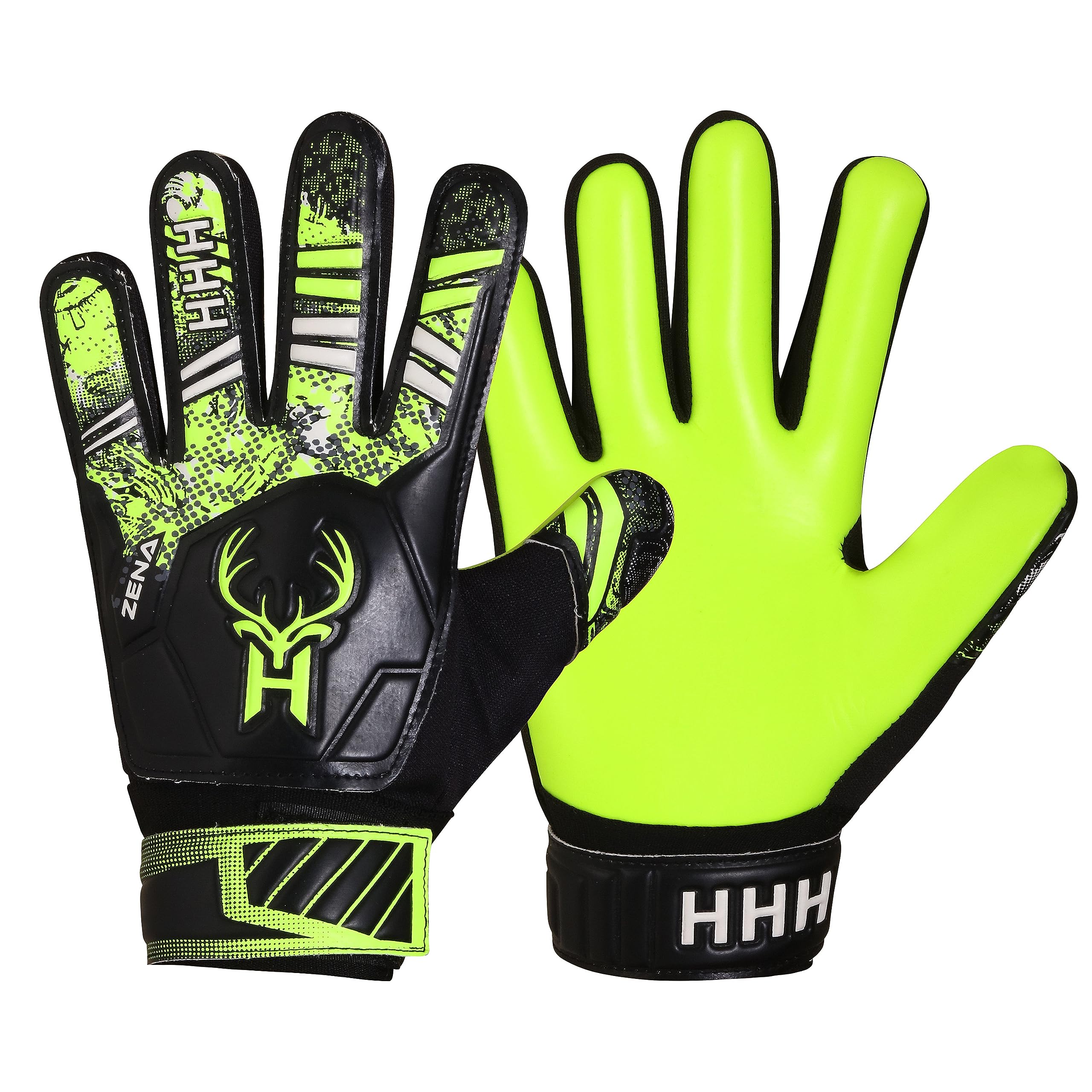 HHH Football Goalkeeper Gloves For Boys, Kids Children Youth Soccer Goalie Gloves with 4mm Latex Super Grip Palms Goalkeeping
