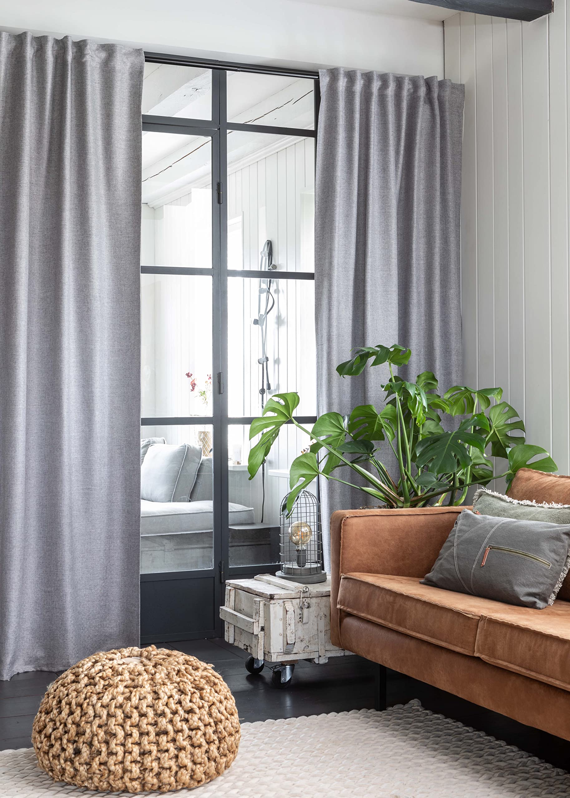 Elbersdrucke Vienna 07 201708 Curtain with Concealed Tab-Top Light Grey Blackout Heat-Insulating Energy-Saving 255 x 140 cm