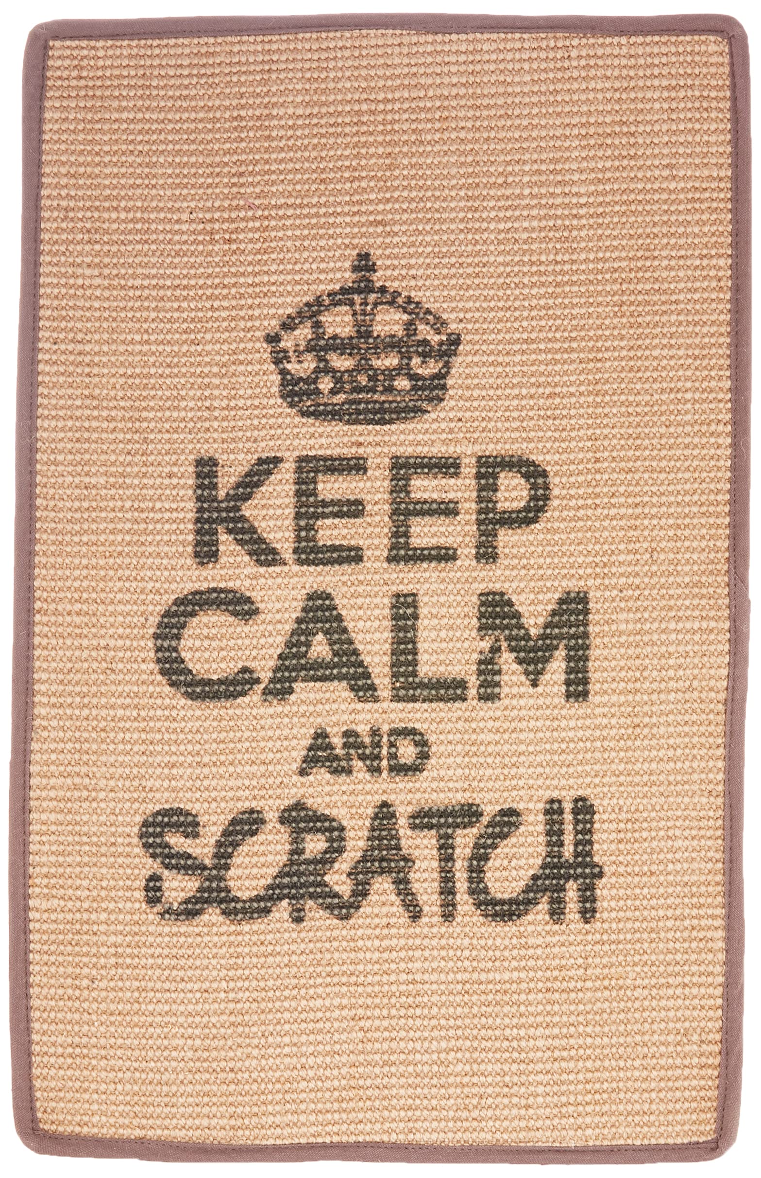 Wouapy Rectangle scratching mats in sisal, design scratcher with grey writing,