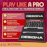 Designa Darts Non Slip Carpet Darts Mat Red 60cm with Checkout Finish view 2
