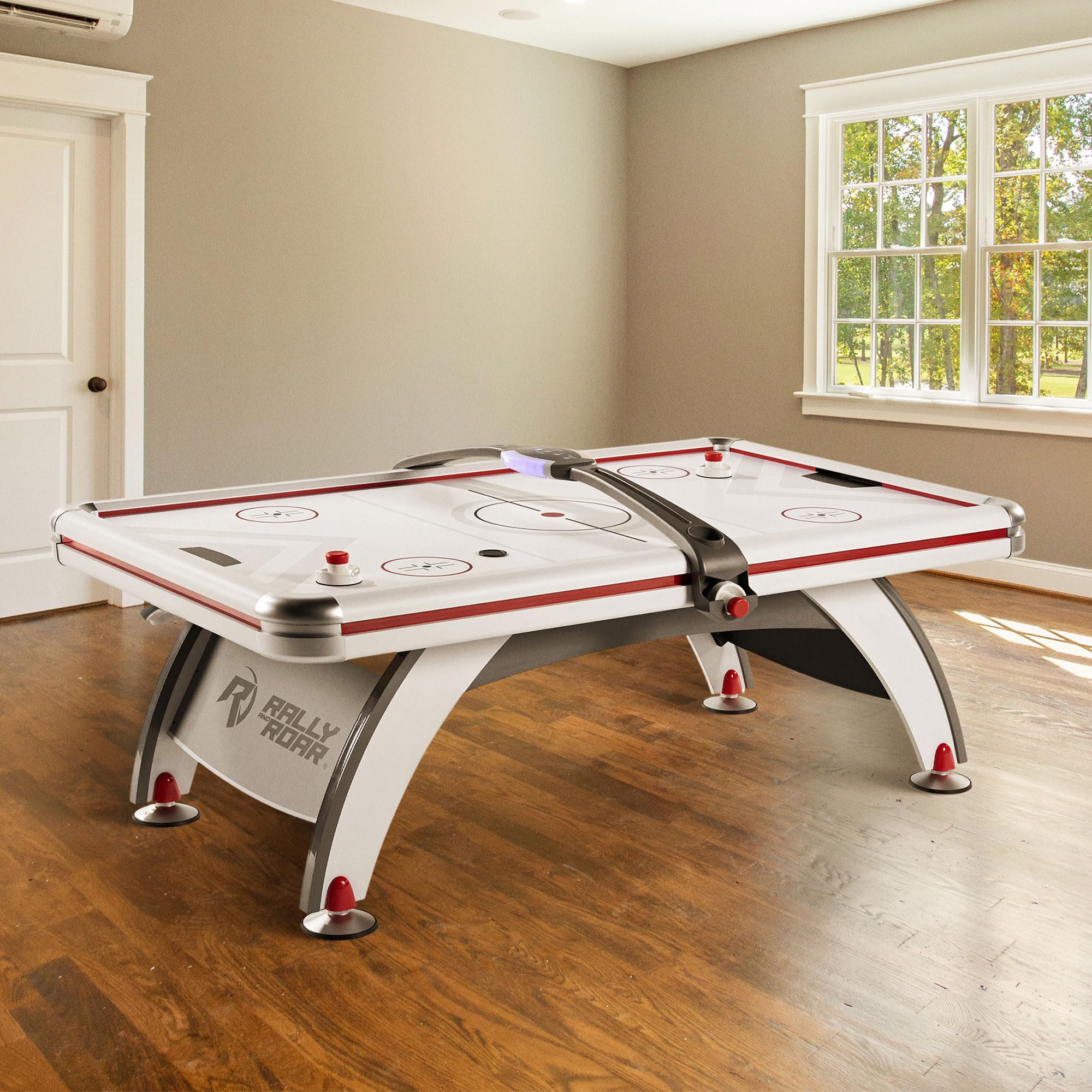 Rally and Roar Air Powered Hockey Multiple Styles Game Tables, Indoor Arcade Gaming Sets with Electronic Score Systems, Excellent for Family Game Rooms