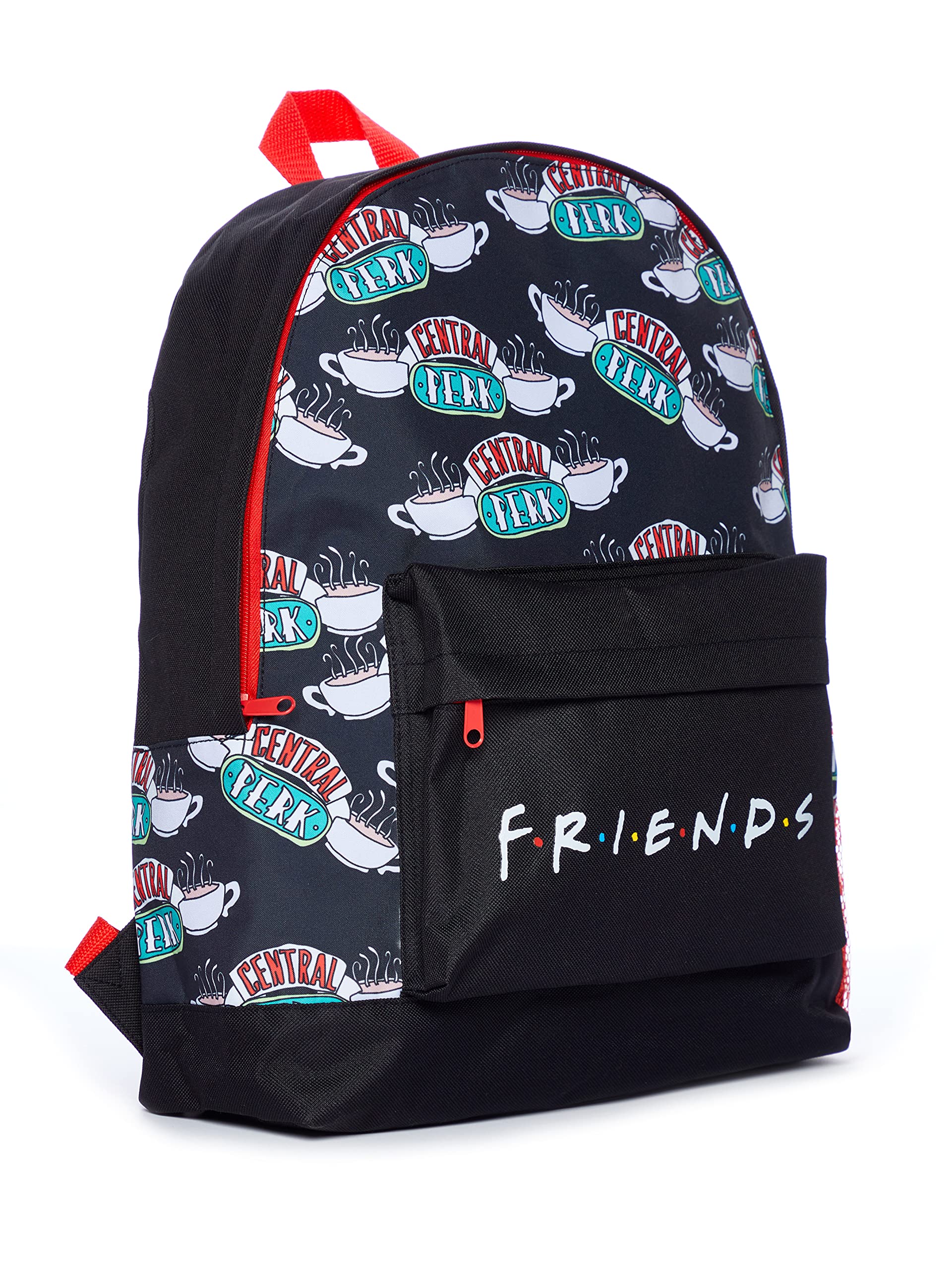 FRIENDS Central Perk AOP Backpack Black Red Fits A4 Files