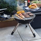 George Foreman Portable Charcoal BBQ 34cm Chrome Grill Adjustable Vent view 5