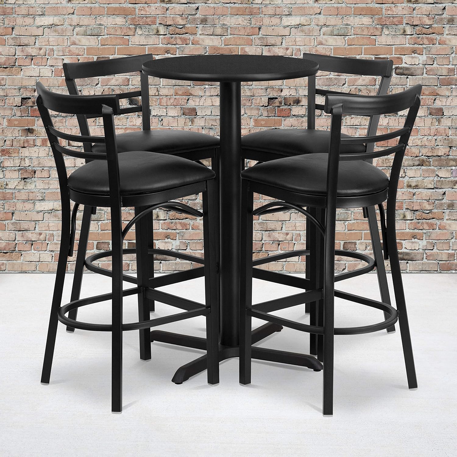 Best Ladder Back Restaurant Bar Stool In Black