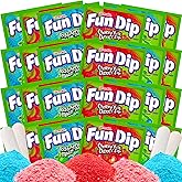 Fun Dip Candy Bulk - Cherry Yum &amp; Razz Apple Flavors - Party Favor Candy, Fun Size Candy, Candy Individually Wrapped, Party Candy (24 count, 0.43 oz each) - Includes World of Candy Sticker