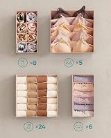 SONGMICS Set of 4 Underwear Drawer Organisers Foldable RUS04PK Jelly Pink view 5