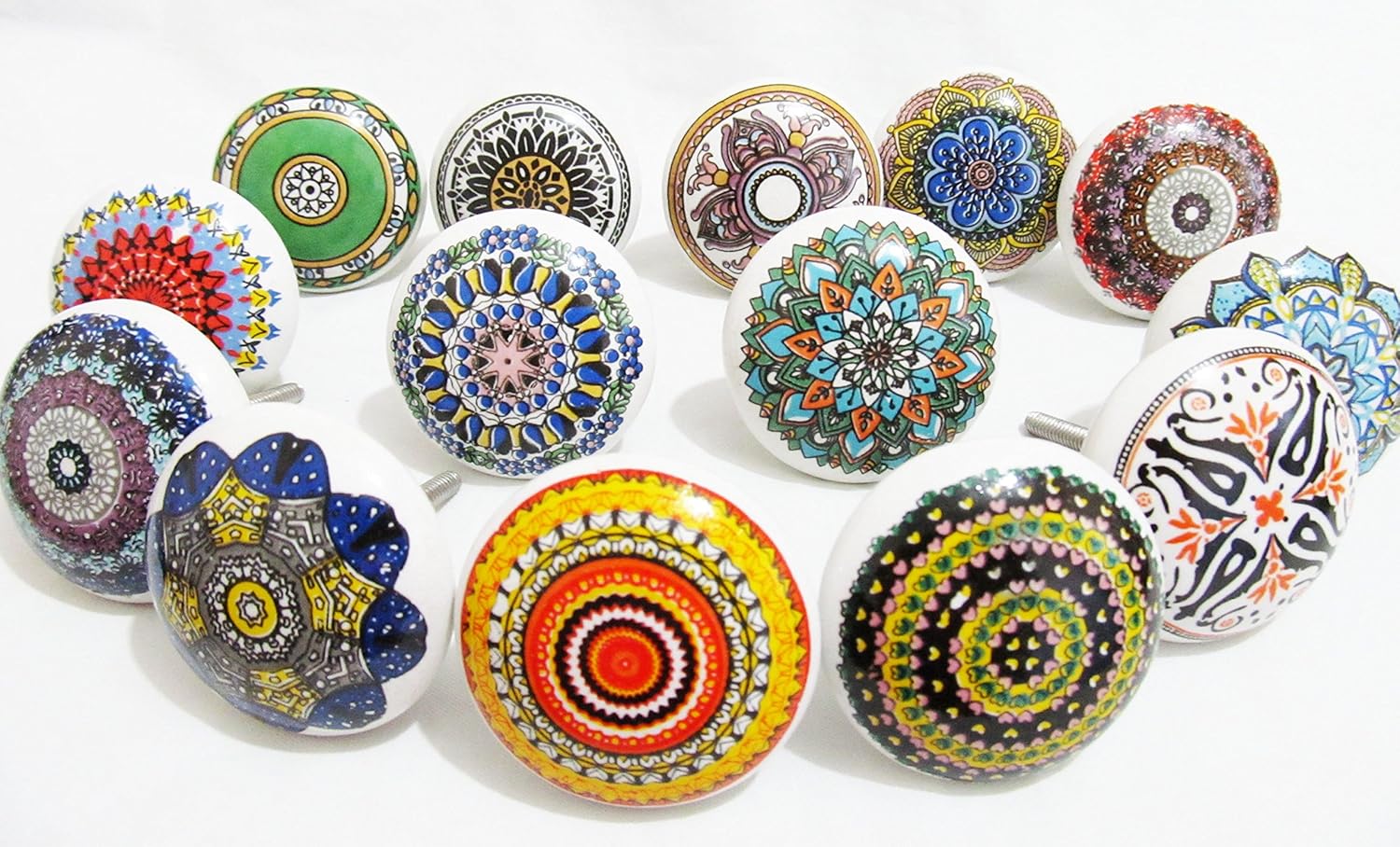 10 X Artisan Vintage Look Ceramic Knobs Door Handle Chest Cabinet