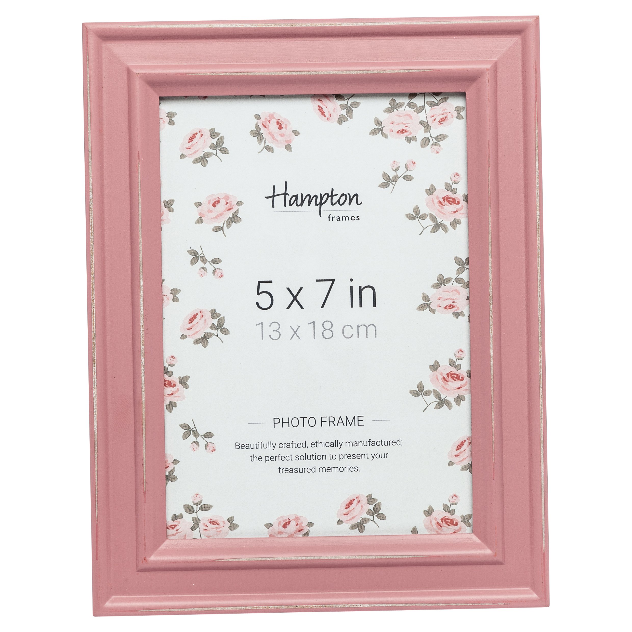 Hampton Frames PALOMA Distressed Shabby Chic Picture Photo Frame Pink 5x7 (13x18cm) PAL301957P