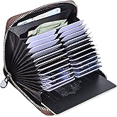 Easyoulife Genuine Leather Credit Card Holder Case RFID Travel Passport Wallet