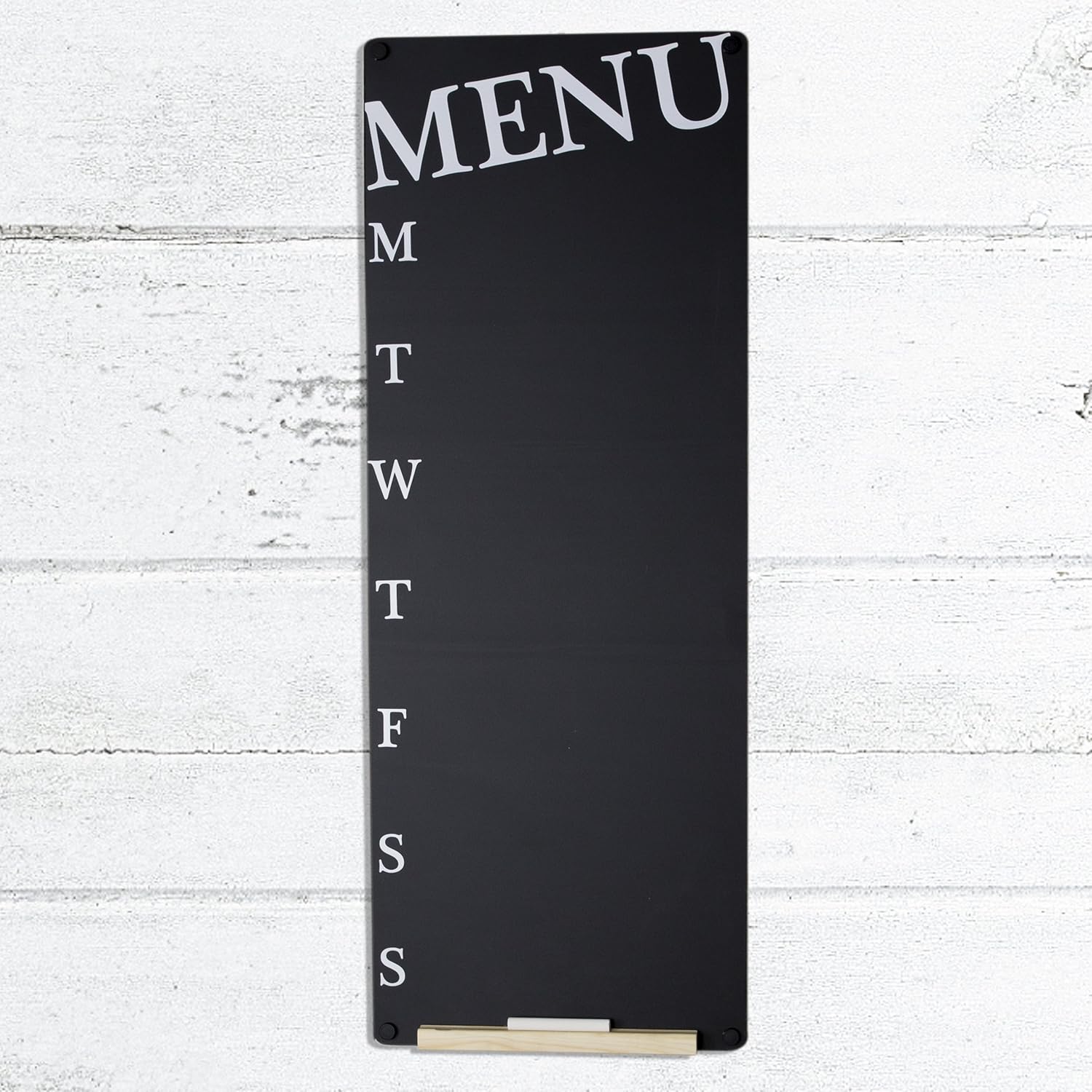 Chalkboards UK Weekly Menu Planner Blackboard, Wood, Black, 300 x 800mm