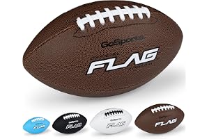 GoSports Flag Footballs - Mini, Pee Wee, Junior & Youth Sizes | Practice Ball Built for Maximum Durability, PVC Composite Cover, Kids Flag Football Equipment for Training