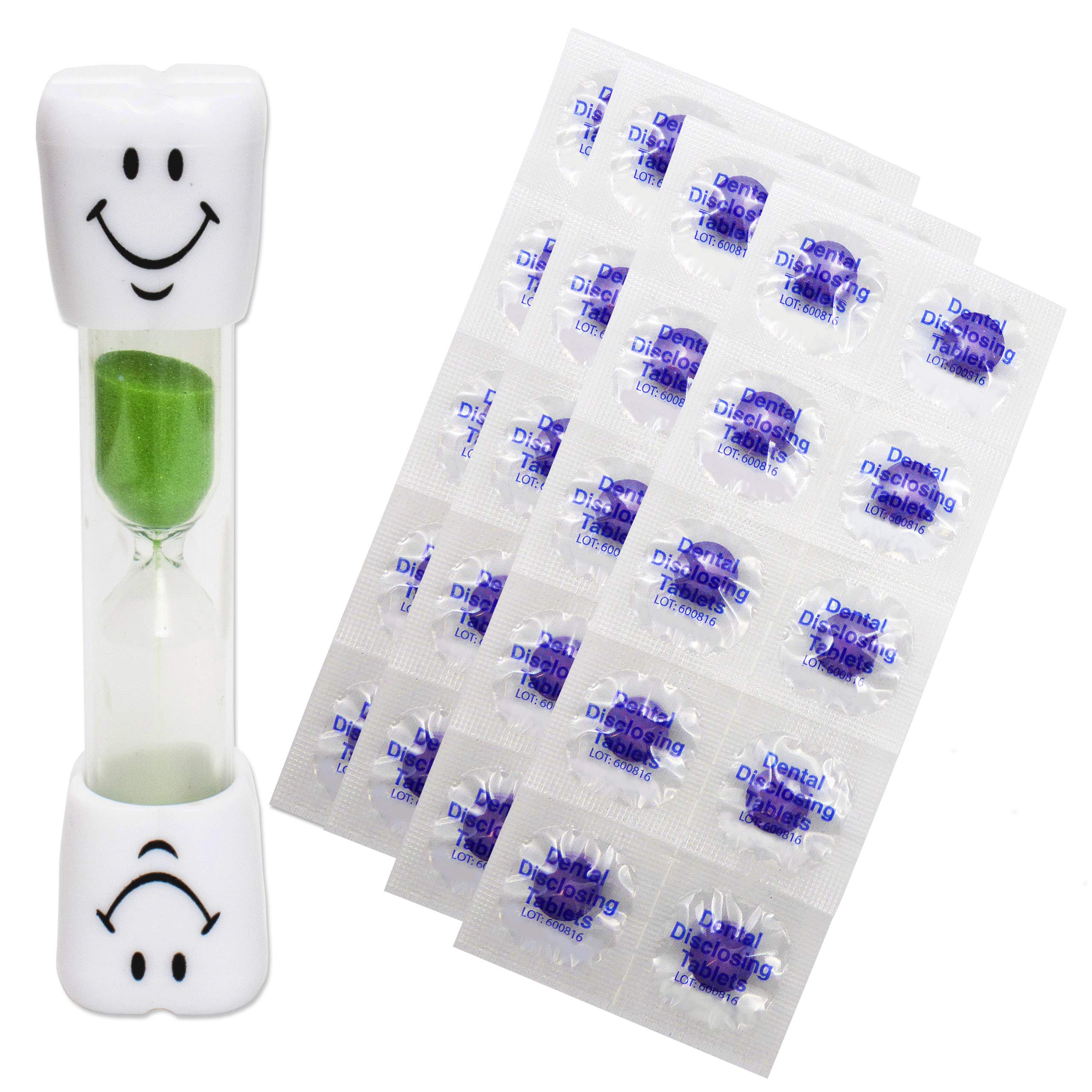 Smile Toothbrush Timer & 40 Disclosing Tablets (Green Timer) — image 1
