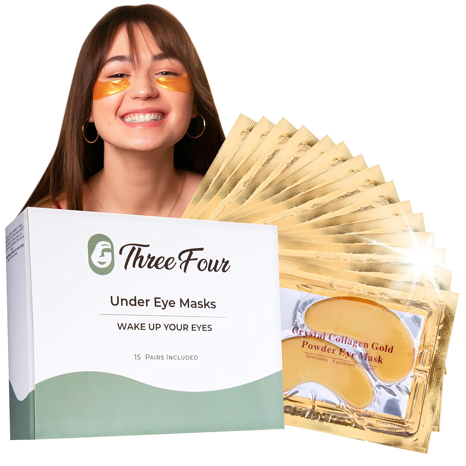 Under Eye Patches for Puffy Eyes I Under Eye Mask Dark Circles and Puffiness I UnderEye Gel Patches and Under Eye Pads w Collagen I 24k Gold 15Pack : Beauty