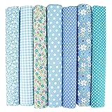 7PCS Flower Cotton Fabric Squares 20" x 20" Fat
