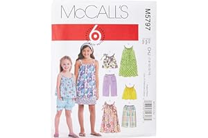 McCall's Patterns M5797 Children's/Girls' Tops, Dresses, Shorts and Pants, Size CHJ (7-8-10-12-14)