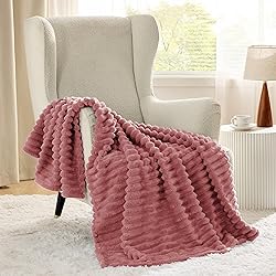 Bedsure GentleSoft Brick Dust Fleece Throw Blanket