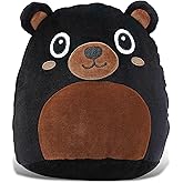 DolliBu Snug-Mooshies Black Bear Stuffed Animal Plush Toy - Wild Life Super Squishy Soft Animal Friend for Girls and Boys, Medium Huggable Cute Plush for Kids Play, Cuddling and Decoration - 10 Inch